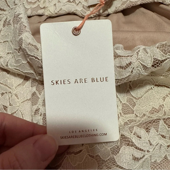 NWT Skies are Blue• Cream and nude lace midi skirt size extra small XS NEW - Picture 14 of 14